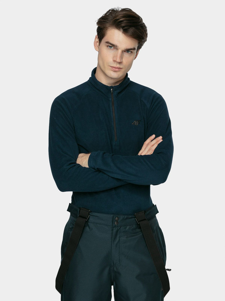 Bluza męska z kapturem rozpinana polarowa 4F H4Z21-BIMP030-31S