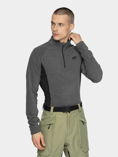Bluza męska z kapturem rozpinana polarowa 4F H4Z21-BIMP034-22S