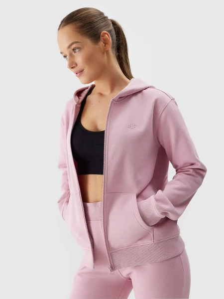 Bluza damska z kapturem rozpinana 4F 4FWSS24TSWSF0956-56S 