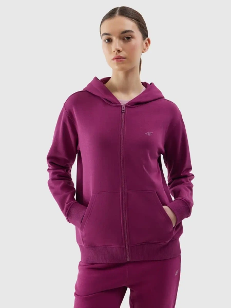 Bluza damska z kapturem rozpinana 4F 4FWSS24TSWSF0956-51S 