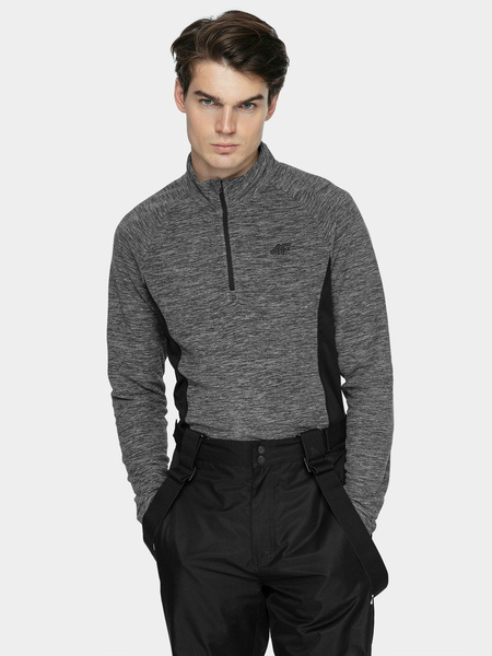 Bluza męska z kapturem rozpinana polarowa 4F H4Z21-BIMP034-24M