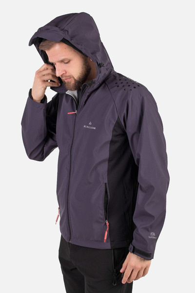 Kurtka męska softshell wiatroodporna BERGSON NORDIC SS GRAPHITE
