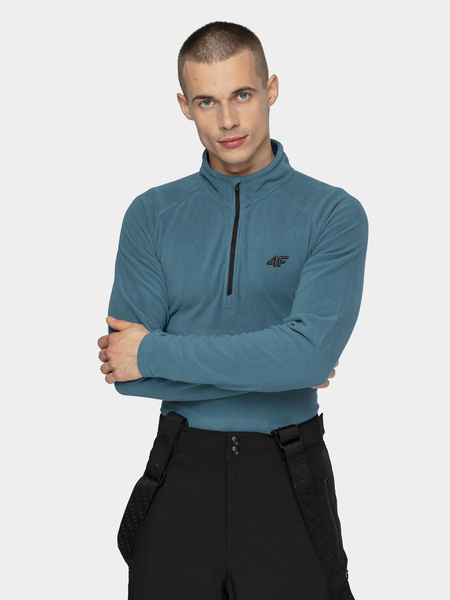 Bluza męska z kapturem rozpinana polarowa 4F H4Z21-BIMP030-34S
