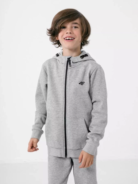 Bluza dziecięca z kapturem rozpinana 4F HJZ22-JBLM001-27M