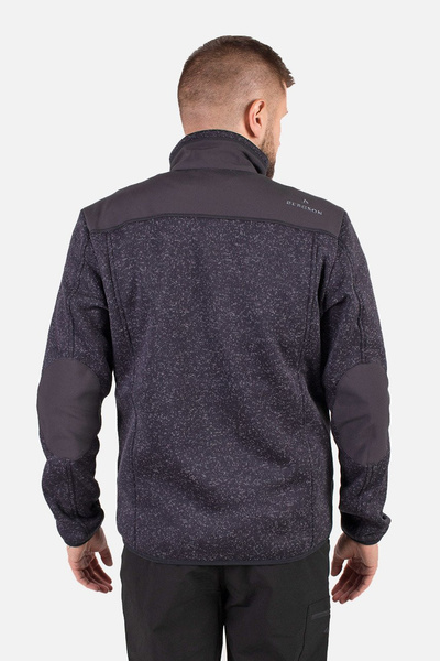 Bluza męska rozpinana polarowa BERGSON HELICON WP BLACK