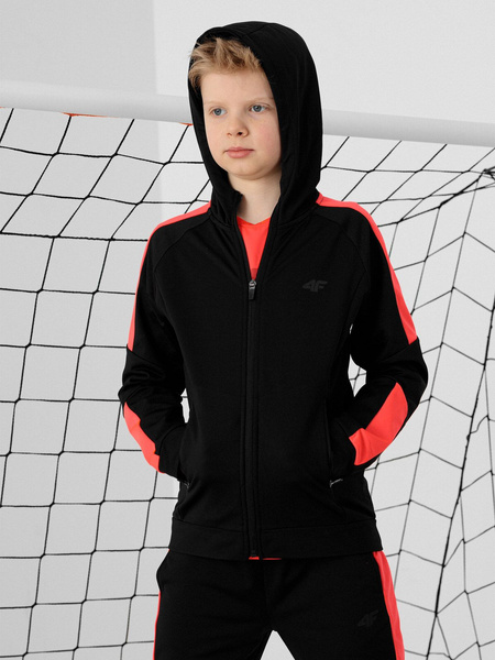Bluza dziecięca z kapturem rozpinana 4F JUNIOR HJL22-JBLMF001-20S