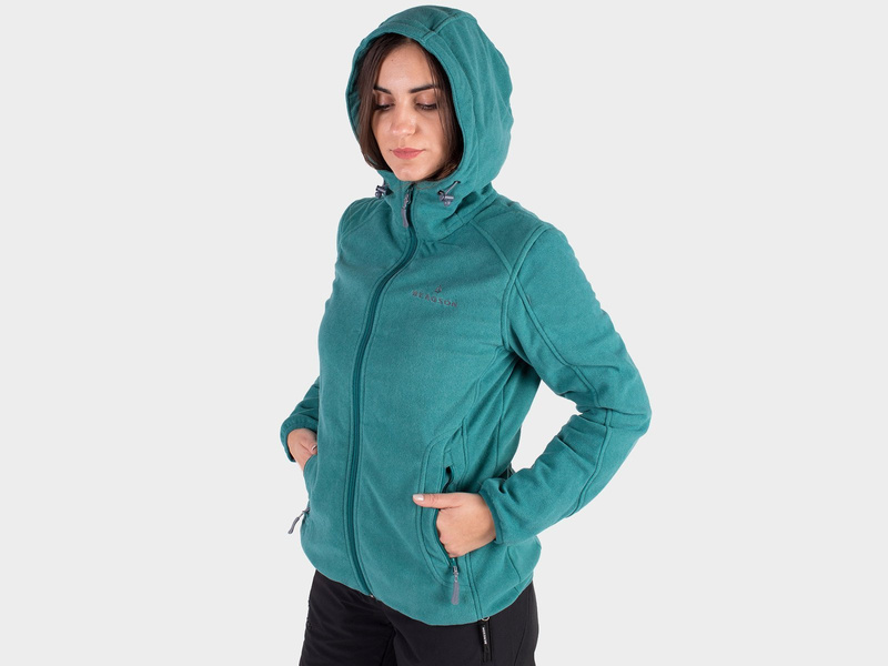 Bluza damska z kapturem rozpinana polarowa BERGSON TIFFANY WP TURQUOISE