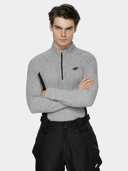 Bluza męska z kapturem rozpinana polarowa 4F H4Z21-BIMP034-27M