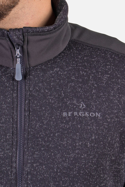 Bluza męska rozpinana polarowa BERGSON HELICON WP BLACK