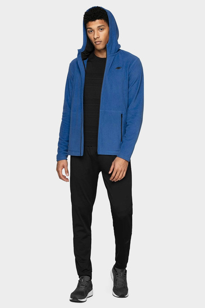 Bluza męska z kapturem rozpinana polarowa 4F NOSH4-PLM002-36S