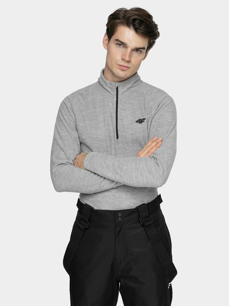 Bluza męska z kapturem rozpinana polarowa 4F H4Z21-BIMP030-27M