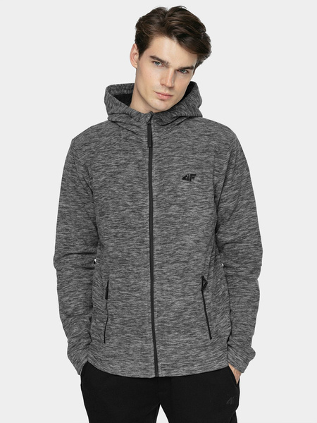Bluza męska z kapturem rozpinana polarowa 4F NOSH4-PLM351-24M
