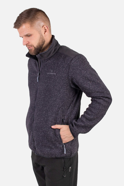 Bluza męska rozpinana polarowa BERGSON HELICON WP BLACK