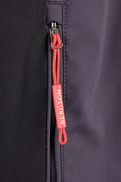 Kurtka męska softshell wiatroodporna BERGSON NORDIC SS GRAPHITE