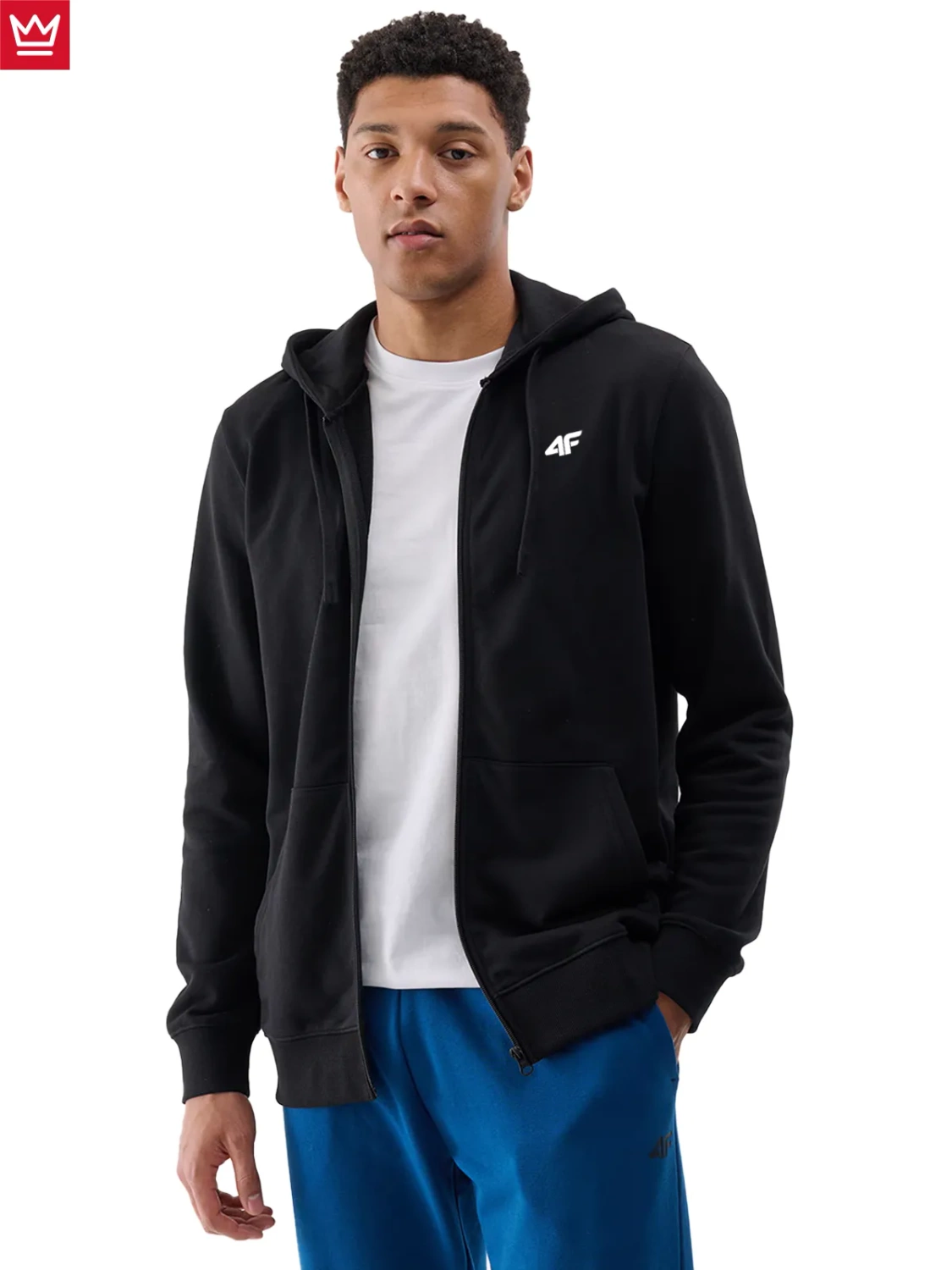 Bluza męska z kapturem rozpinana 4F 4FWAW24TSWSM1966-20S