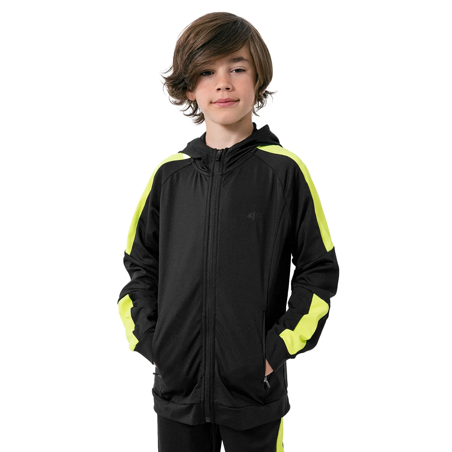 Bluza dziecięca z kapturem rozpinana 4F HJZ22-JBLMF001-20S