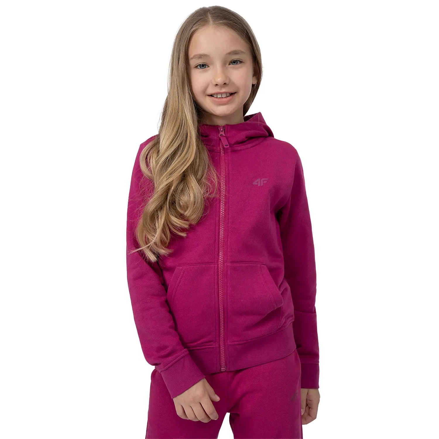 Bluza dziecięca z kapturem rozpinana 4F 4FJSS23TSWSF216-53S