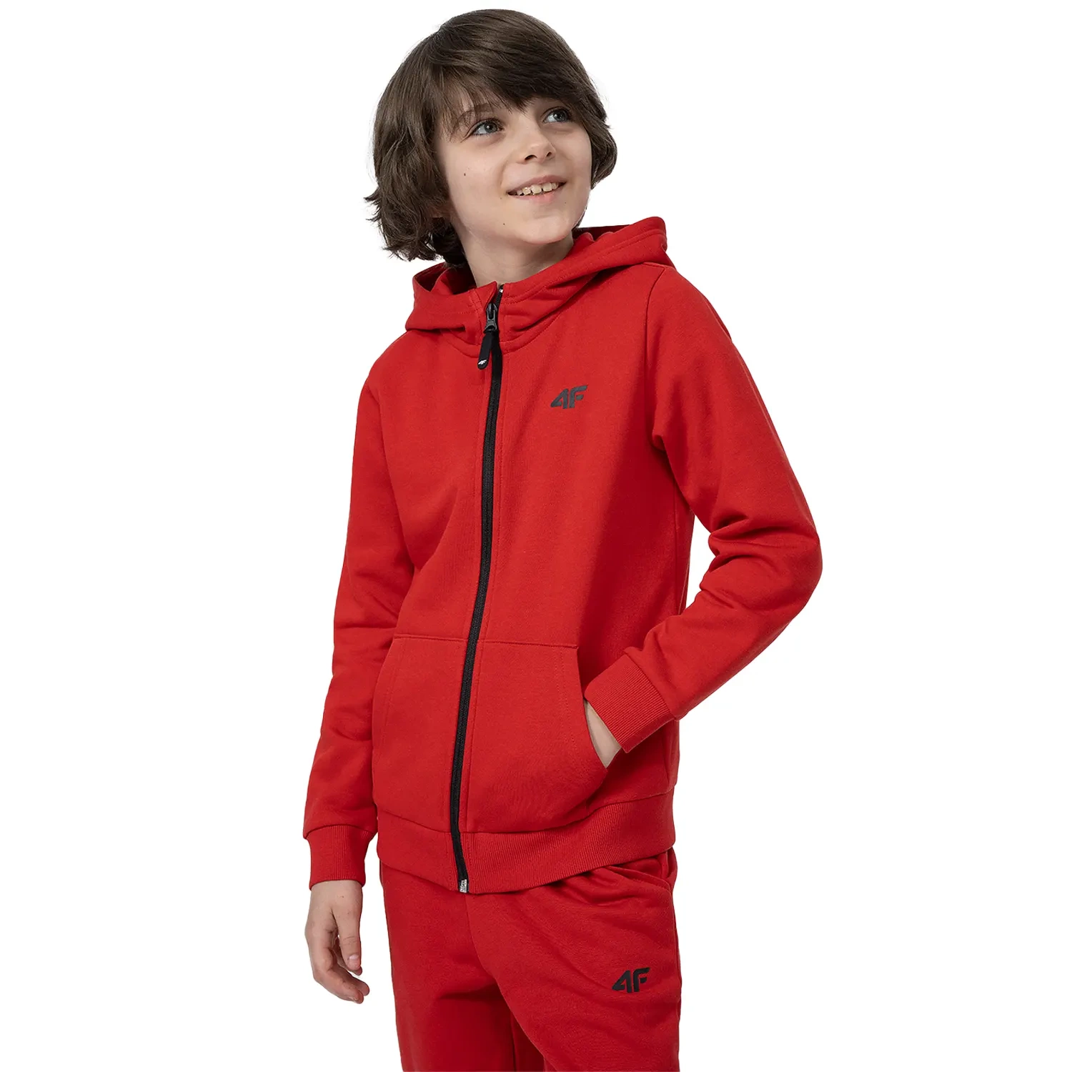 Bluza dziecięca z kapturem rozpinana 4F 4FJSS23TSWSM219-62S