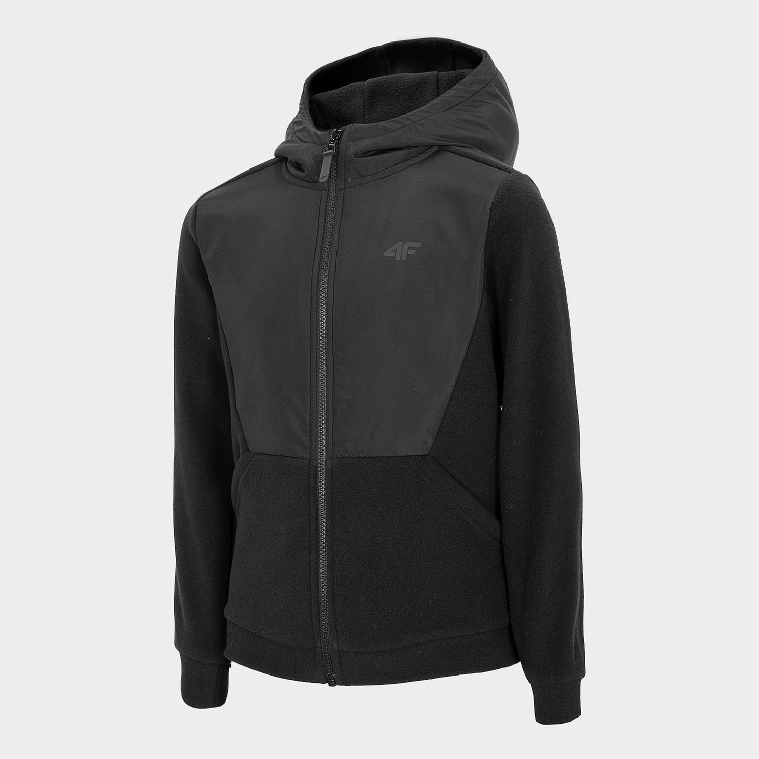 Bluza dziecięca z kapturem rozpinana polarowa 4F HJL21-JPLM001-21S