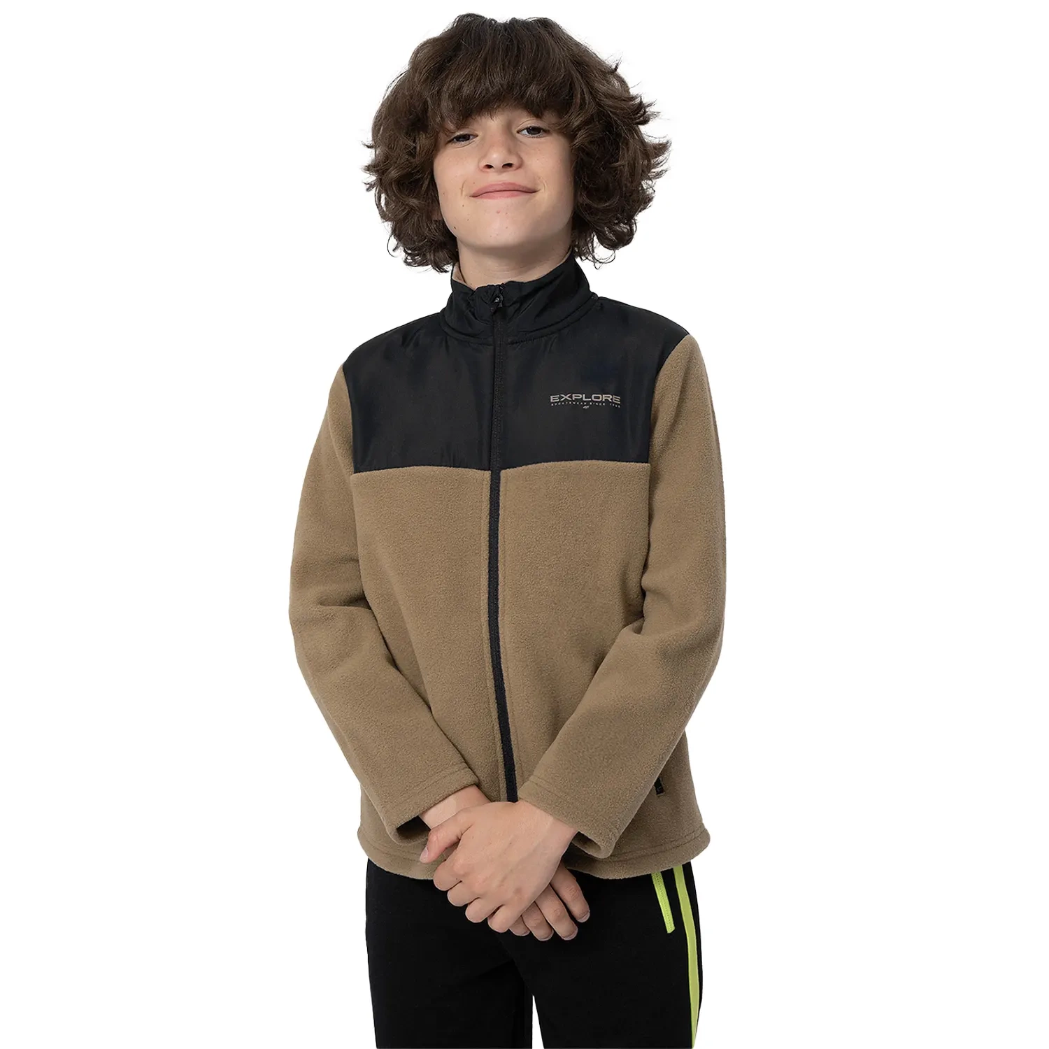 Bluza dziecięca rozpinana polarowa 4F 4FJSS23TFLEM040-83S