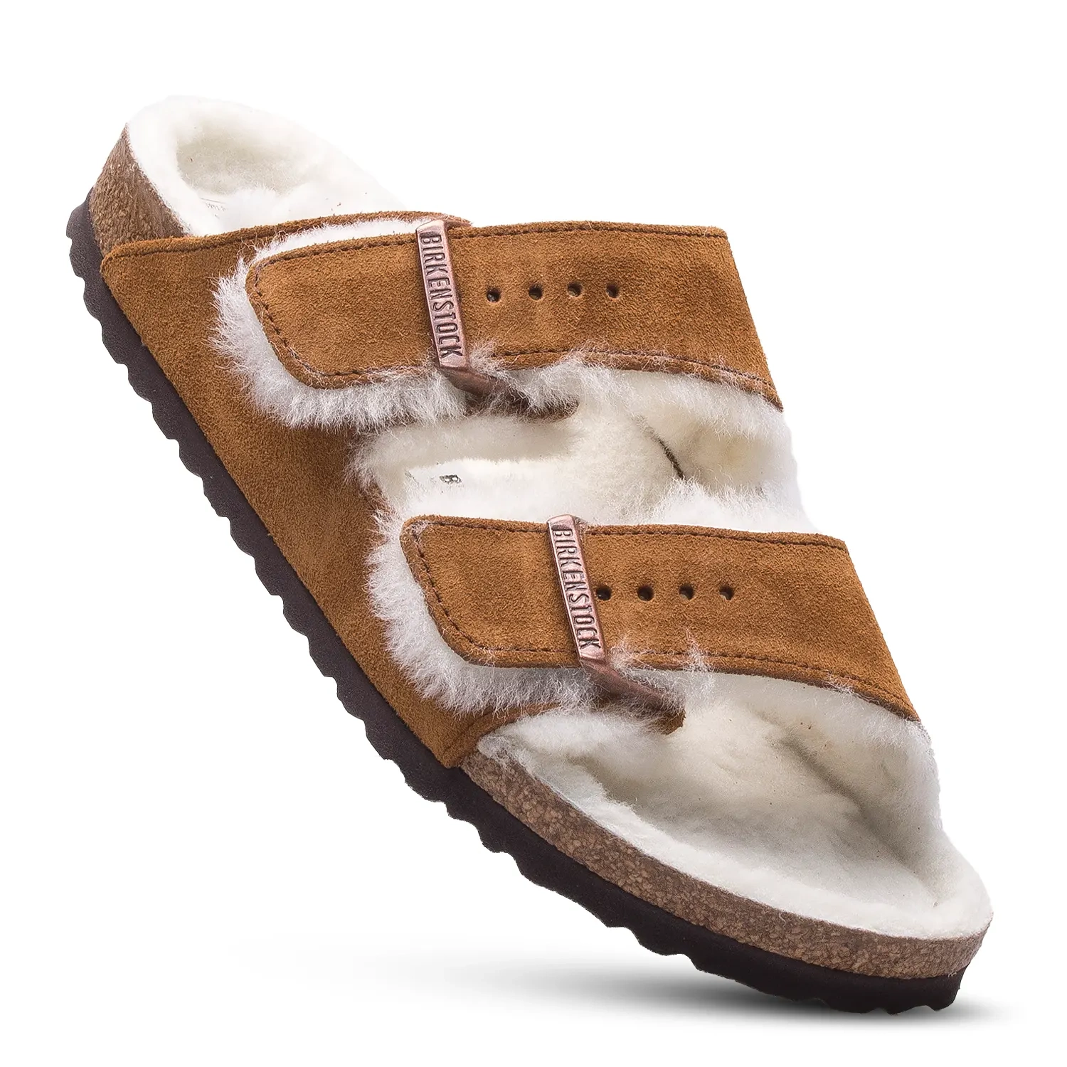 Klapki damskie BIRKENSTOCK ARIZONA SHEARLING MINK 1001135 