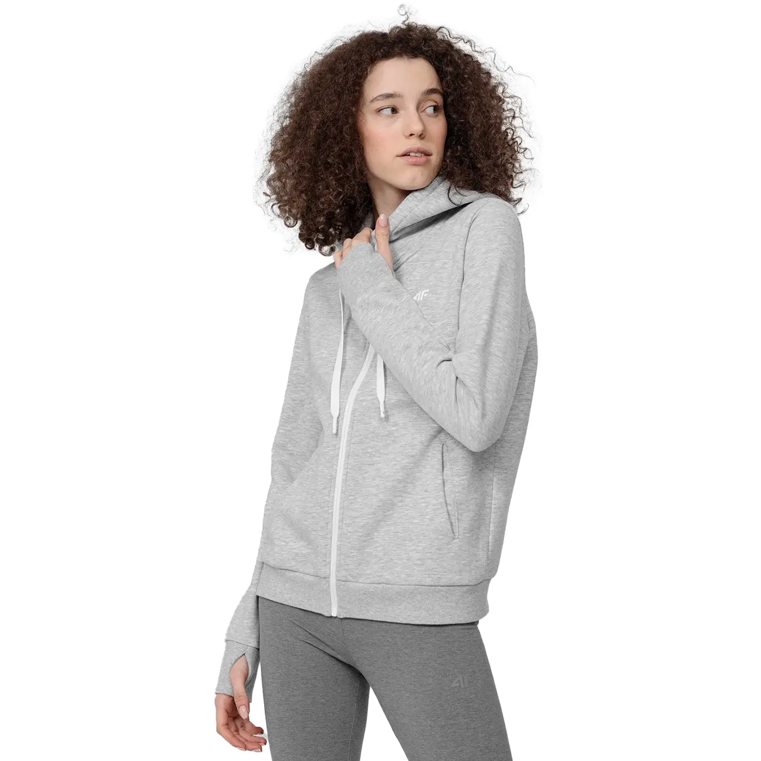 Bluza damska z kapturem rozpinana 4F 4FSS23TSWSF373-27M