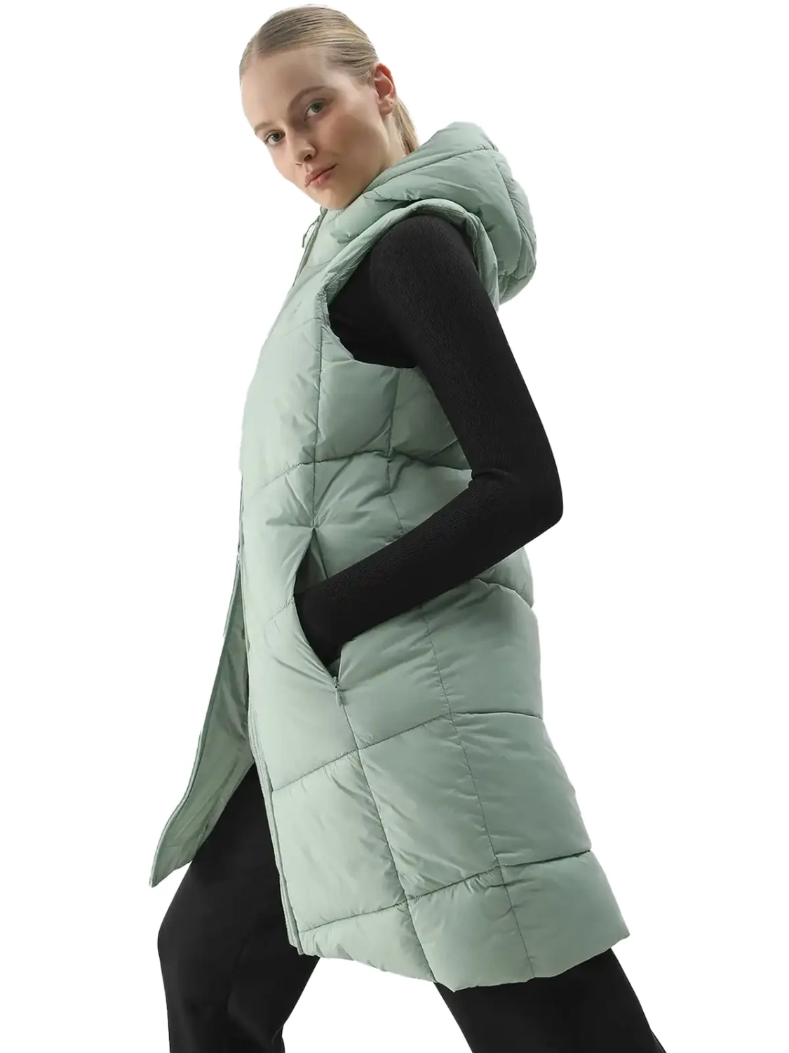 Kurtka damska puchowa bezrękawnik 4F 4FWSS24TVJAF114-42S 