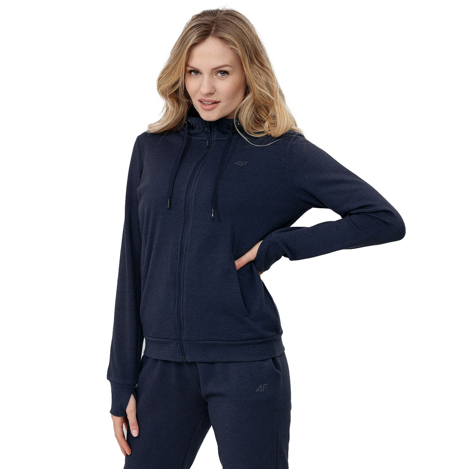 Bluza damska z kapturem rozpinana 4F H4L22-BLD353-31S