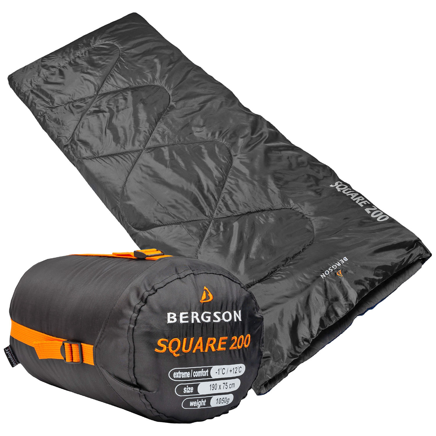 Śpiwór kwadratowy BERGSON SQUARE 200 BRG00121 BLACK