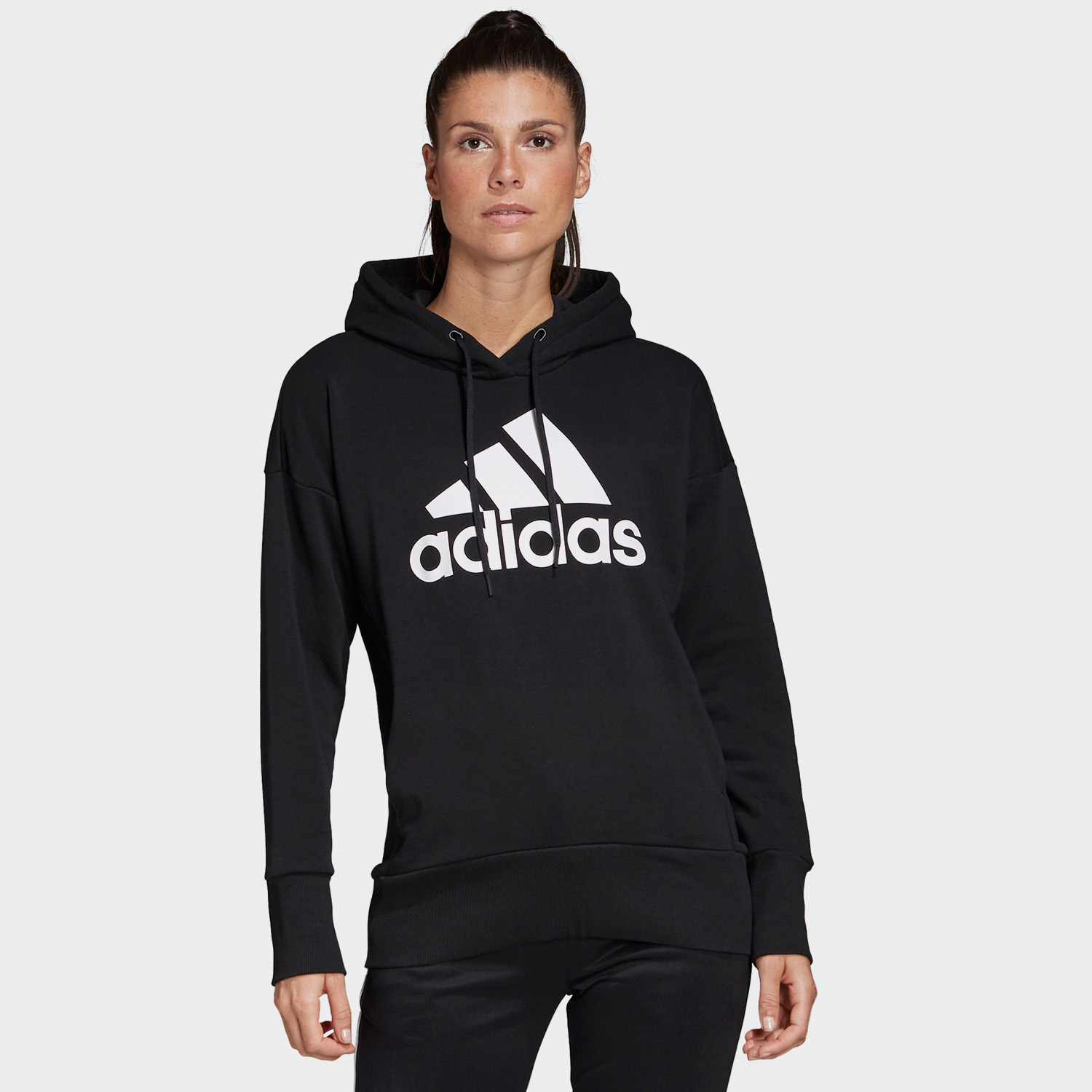 Bluza damska z kapturem adidas W BOS LONG HD FM1044