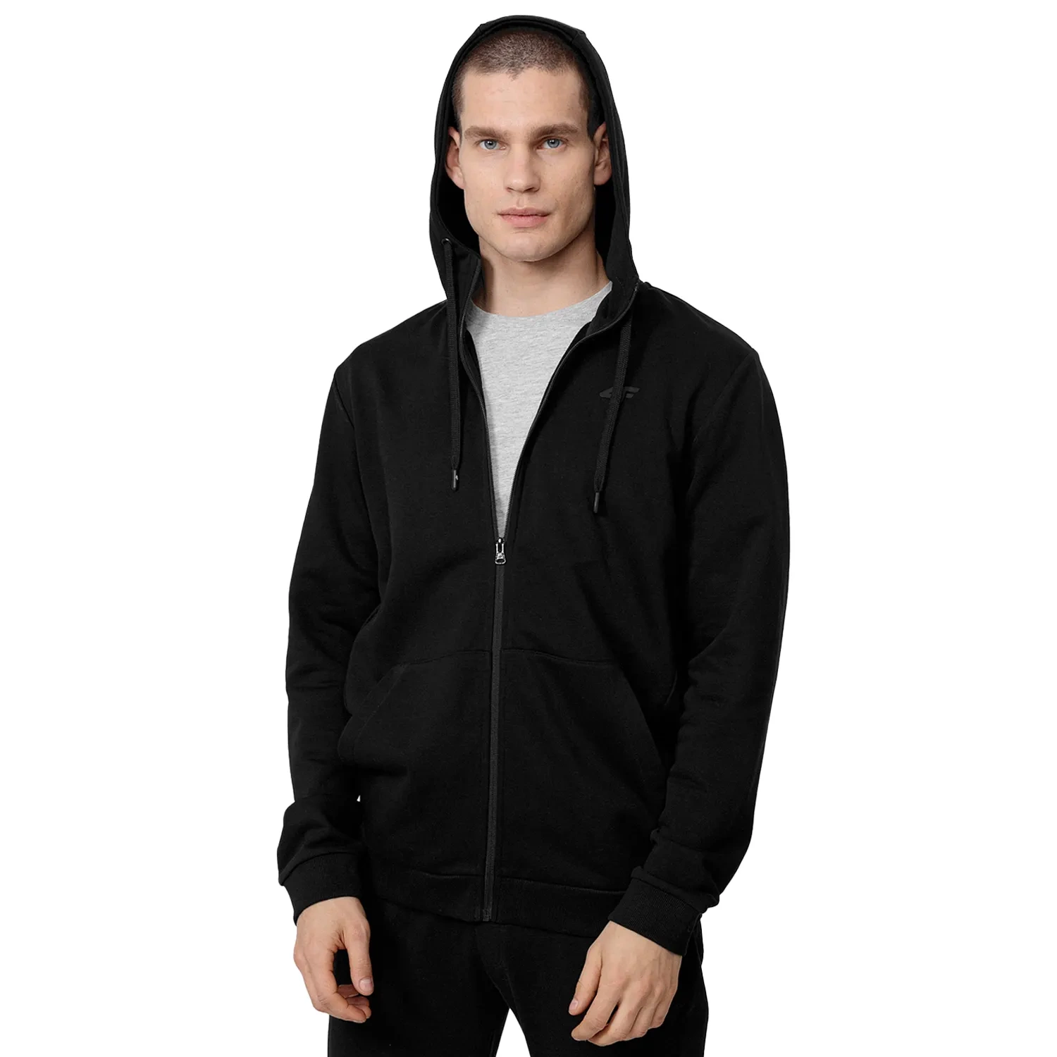 Bluza męska z kapturem rozpinana F 4FSS23TSWSM354-20S