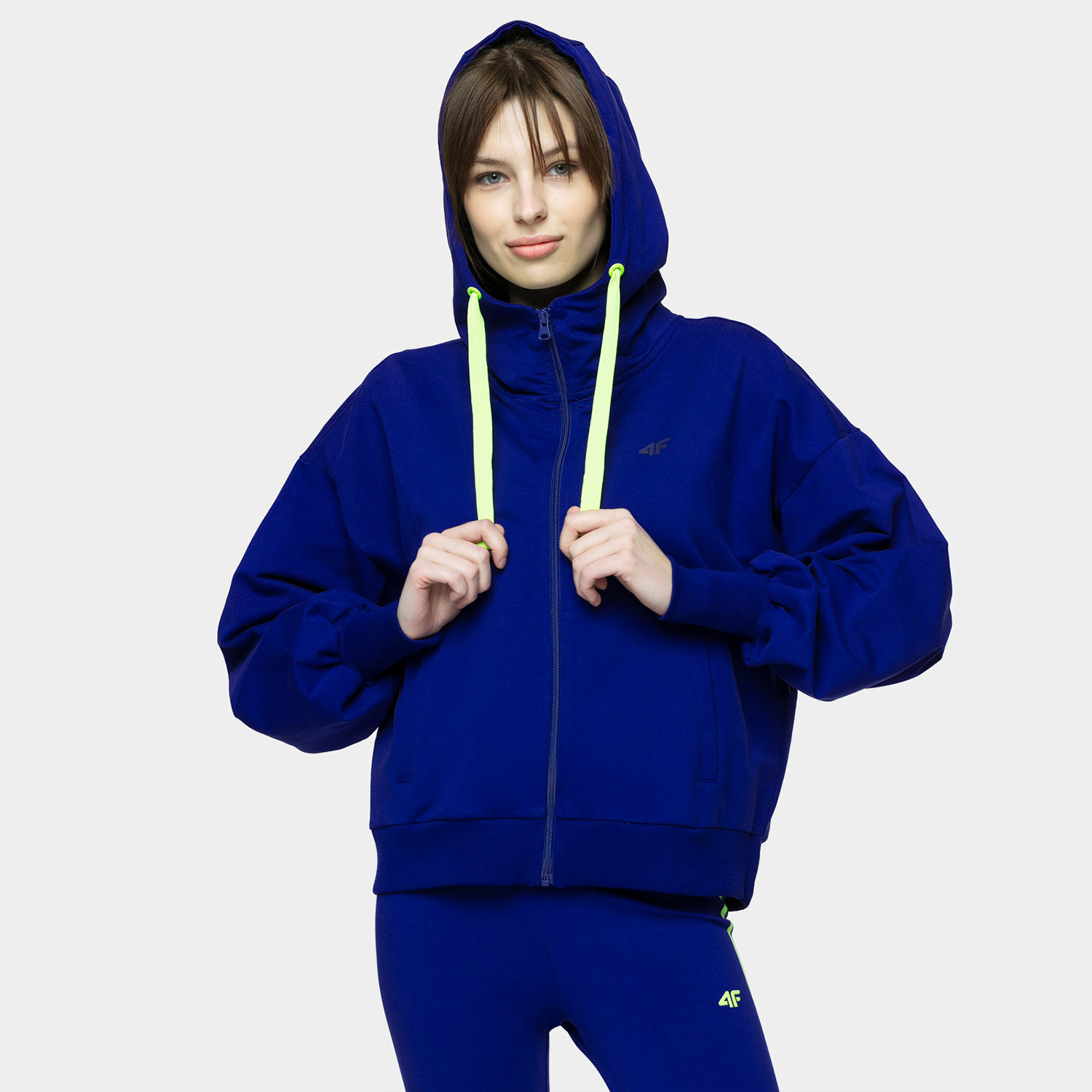 Bluza damska z kapturem rozpinana 4F H4L21-BLD015-36S