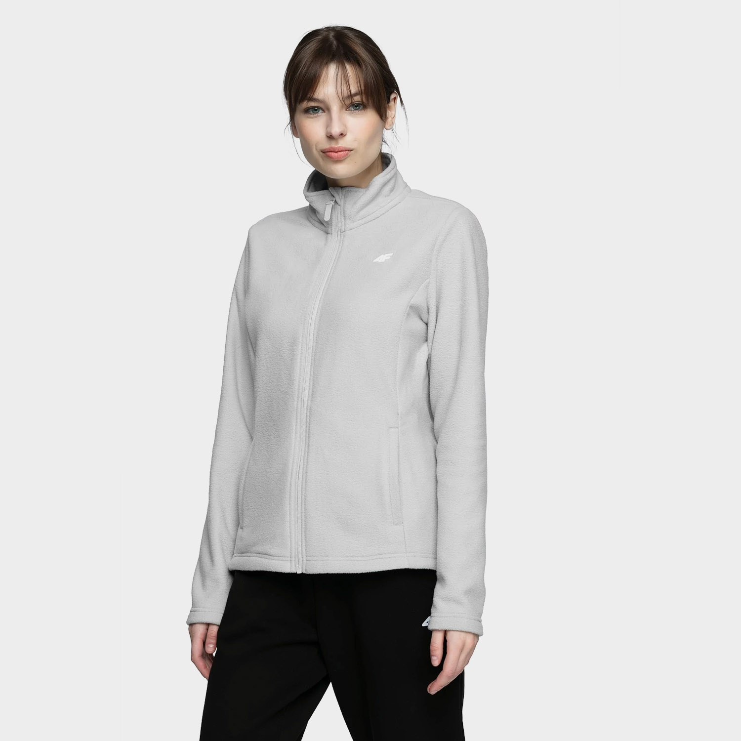 Bluza damska z kapturem rozpinana polarowa 4F NOSH4-PLD001-25S