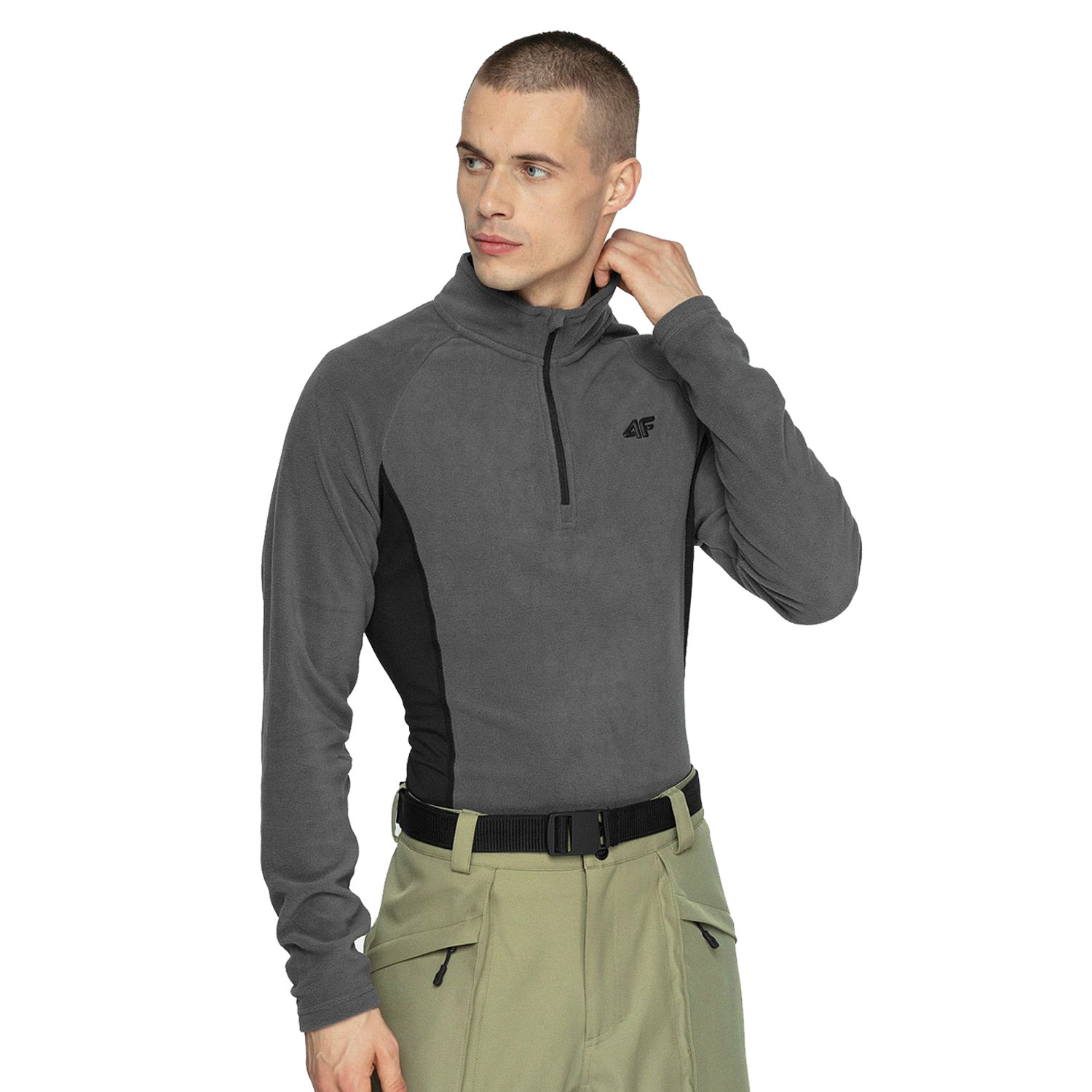 Bluza męska z kapturem rozpinana polarowa 4F H4Z21-BIMP034-22S