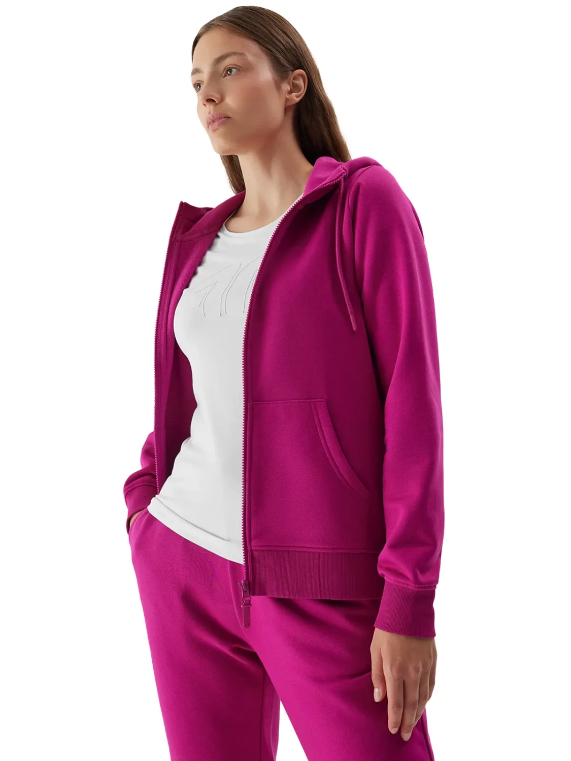 Bluza damska z kapturem rozpinana 4F 4FAW23TSWSF0730-53S 