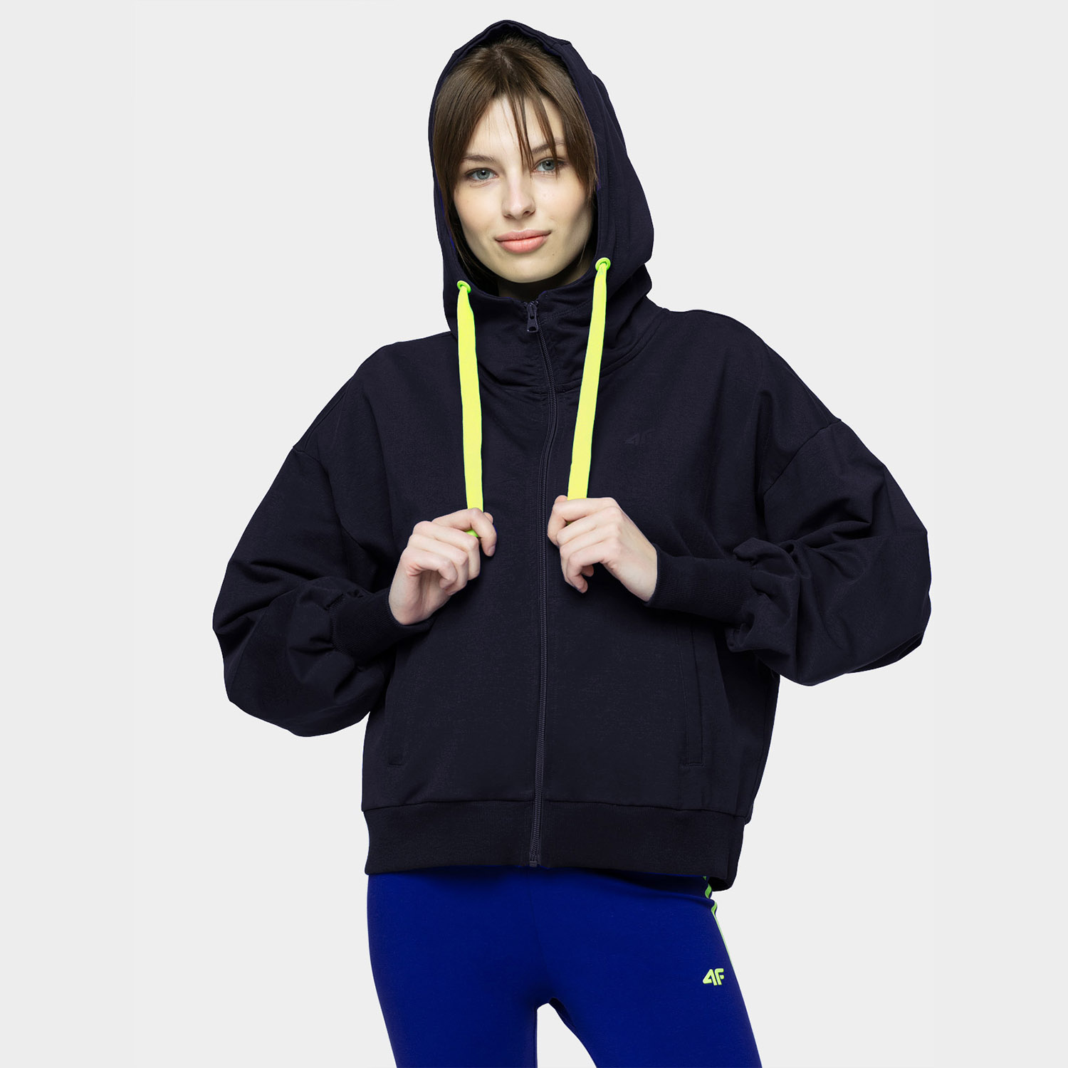 Bluza damska z kapturem rozpinana 4F H4L21-BLD015-31S