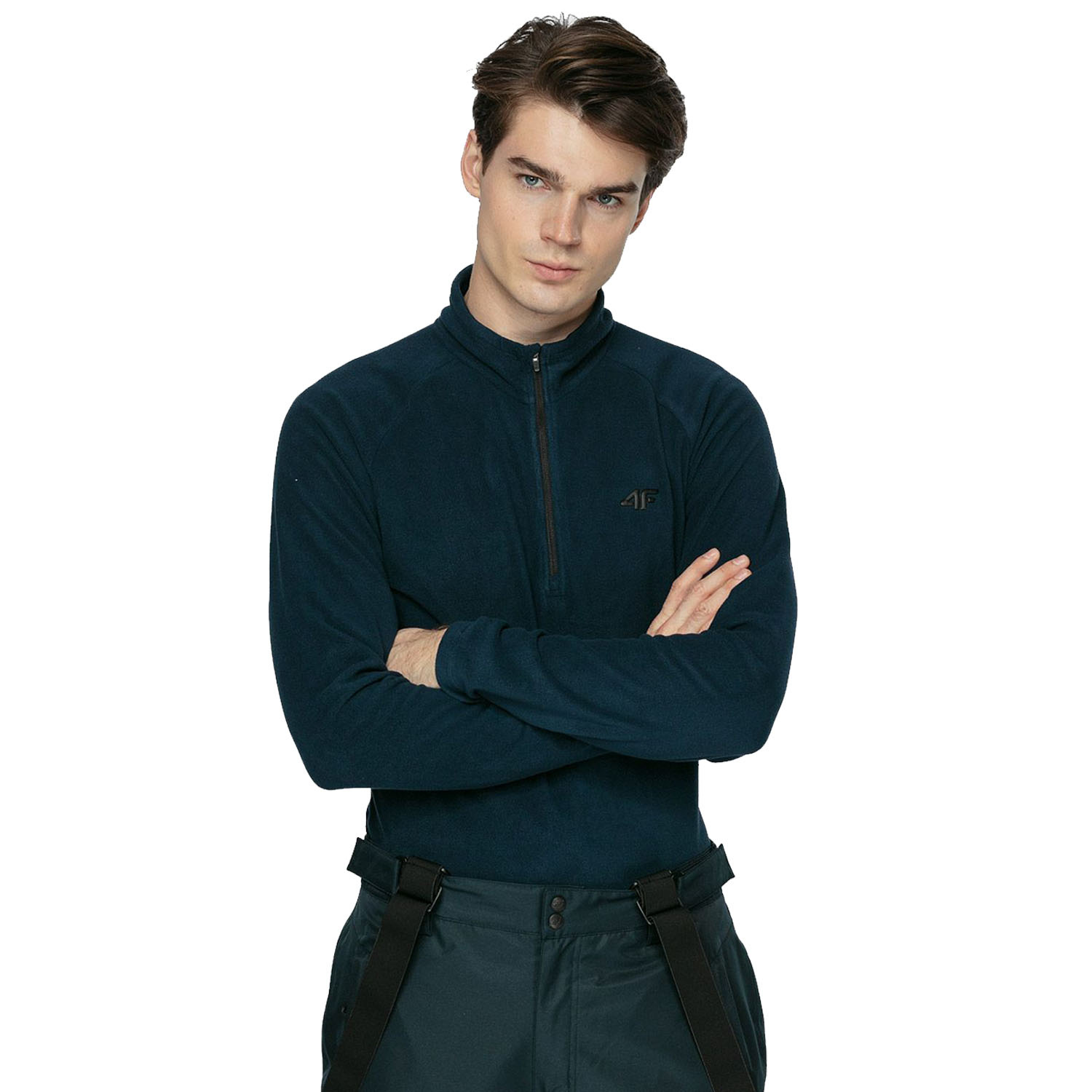 Bluza męska z kapturem rozpinana polarowa 4F H4Z21-BIMP030-31S