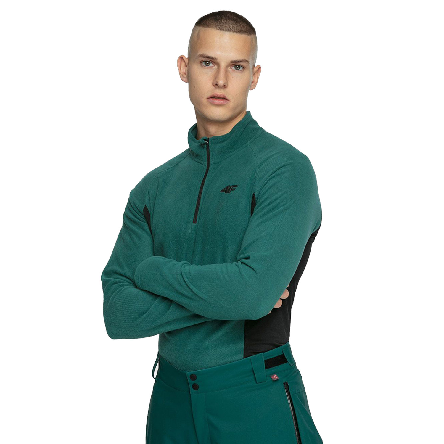 Bluza męska z kapturem rozpinana polarowa 4F H4Z21-BIMP034-46S