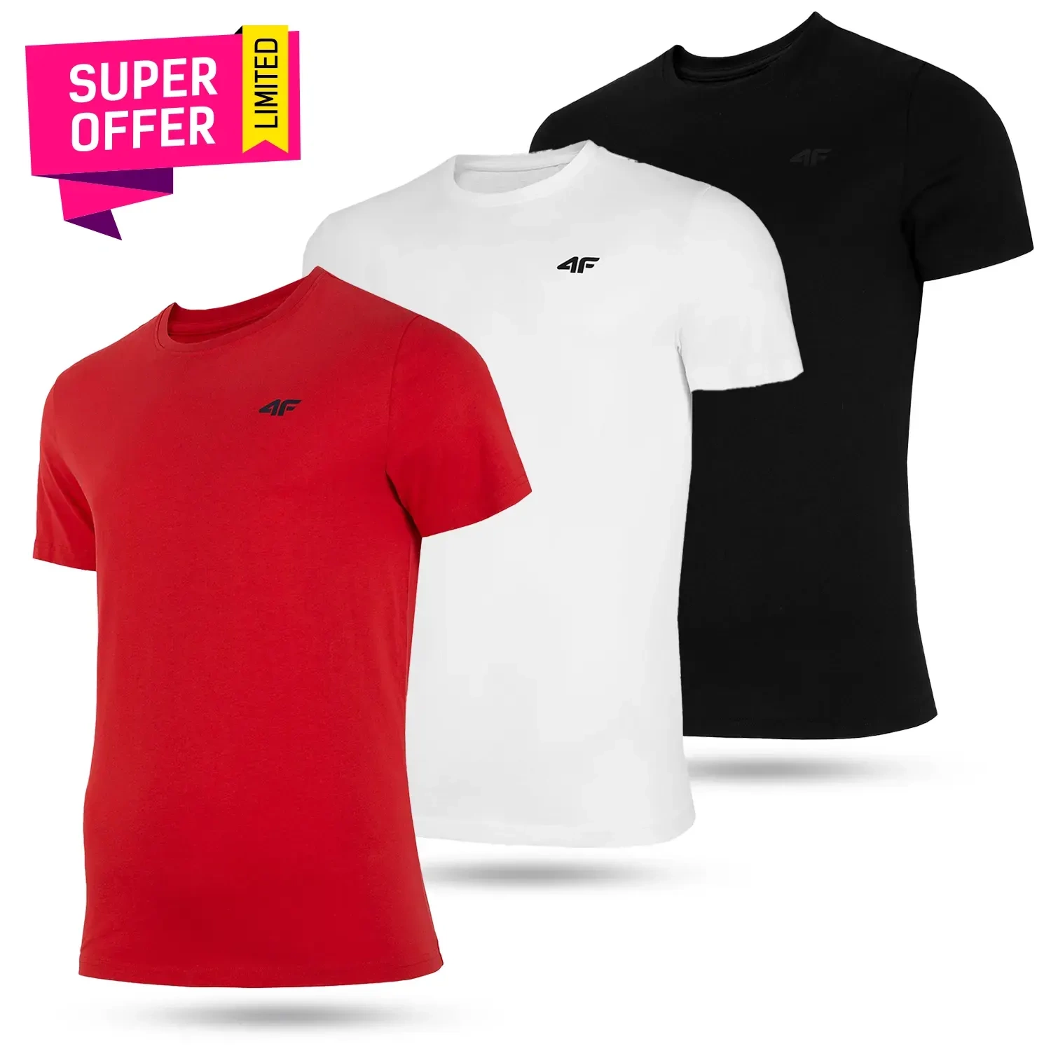 Koszulka męska 4F 4FAW22TTSHM697-90S 3-PAK