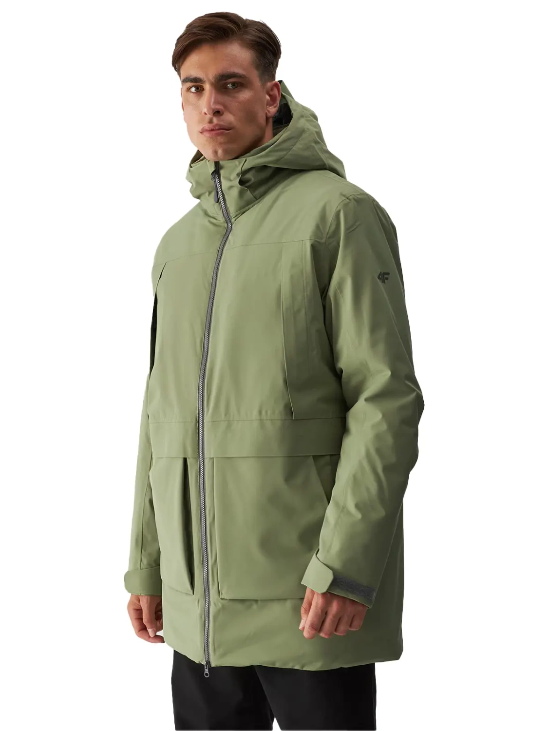 Kurtka męska zimowa długa 4F 4FWAW24TTJAM563-43S