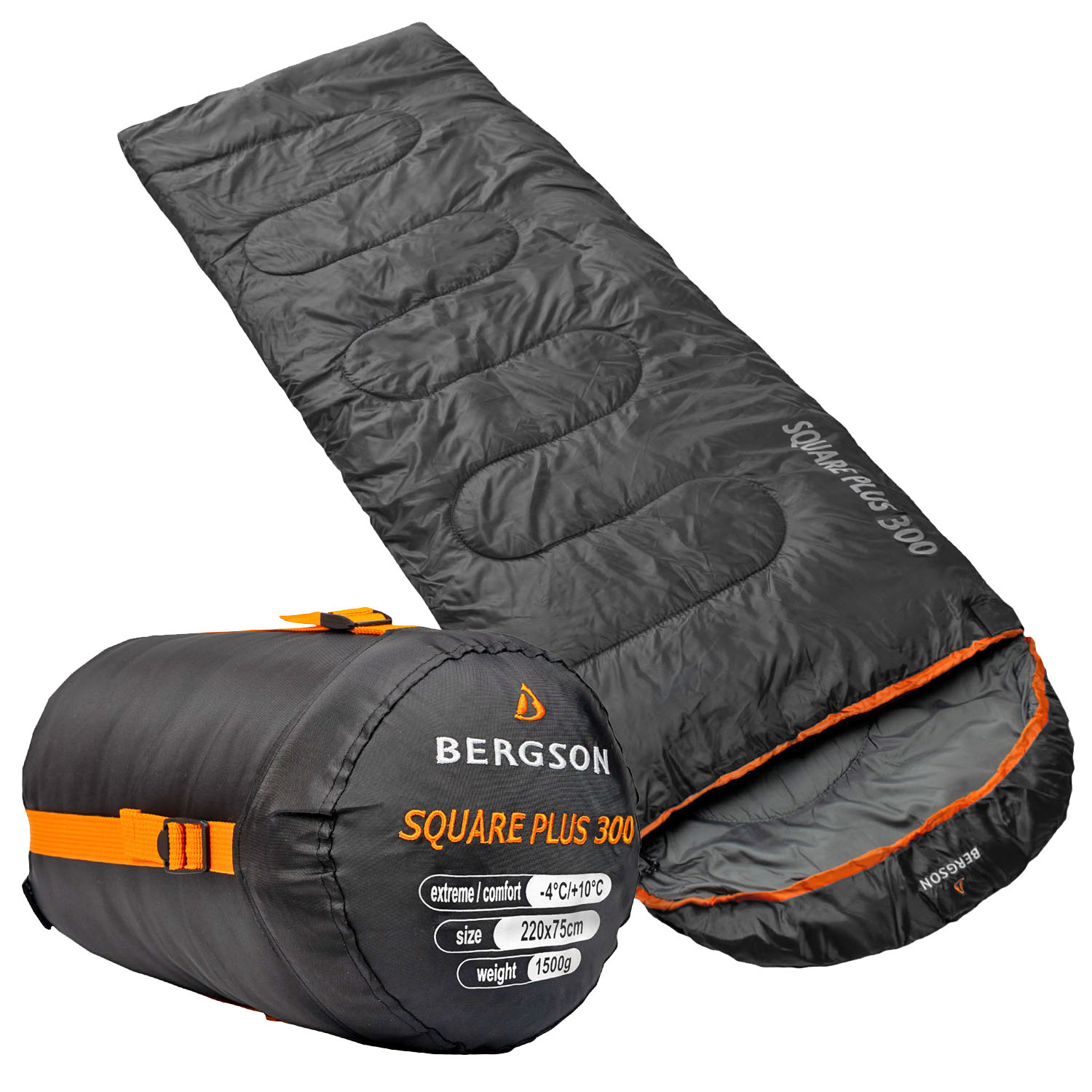 Śpiwór kwadratowy BERGSON SQUARE PLUS 300 BRG00126 BLACK