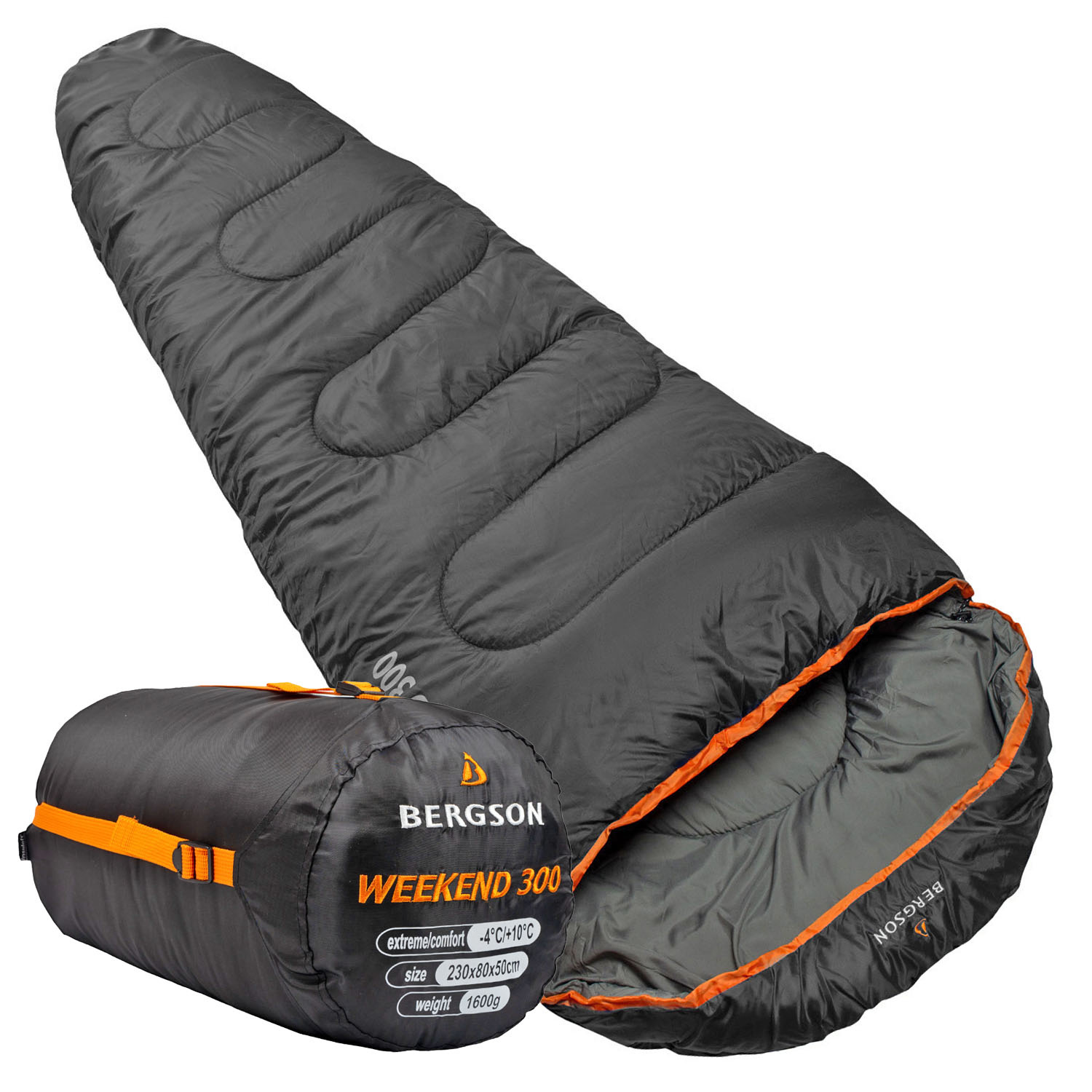 Śpiwór mumia BERGSON WEEKEND 300 BRG00124 BLACK