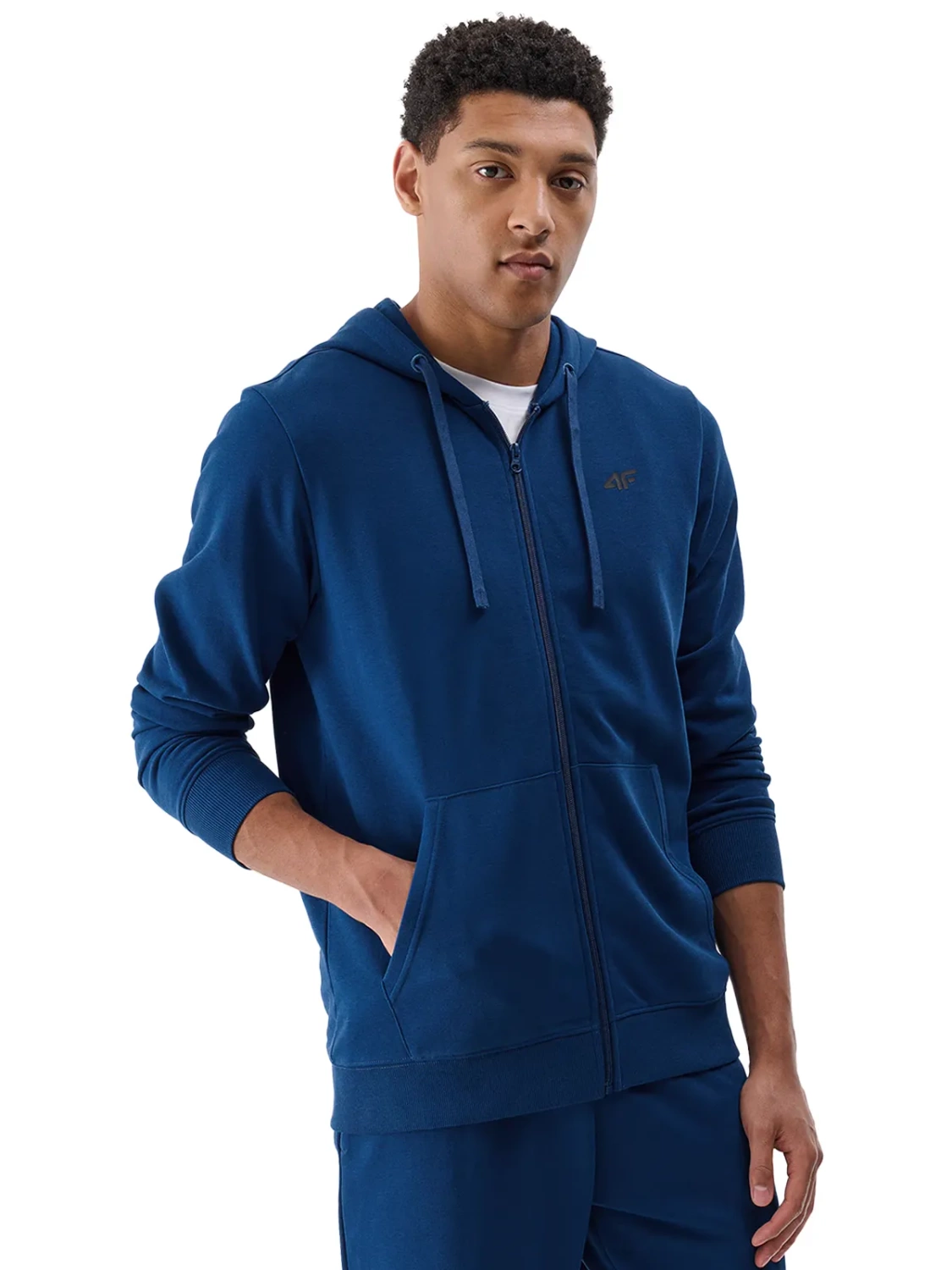 Bluza męska z kapturem rozpinana 4F 4FWMM00TSWSM1768-46S