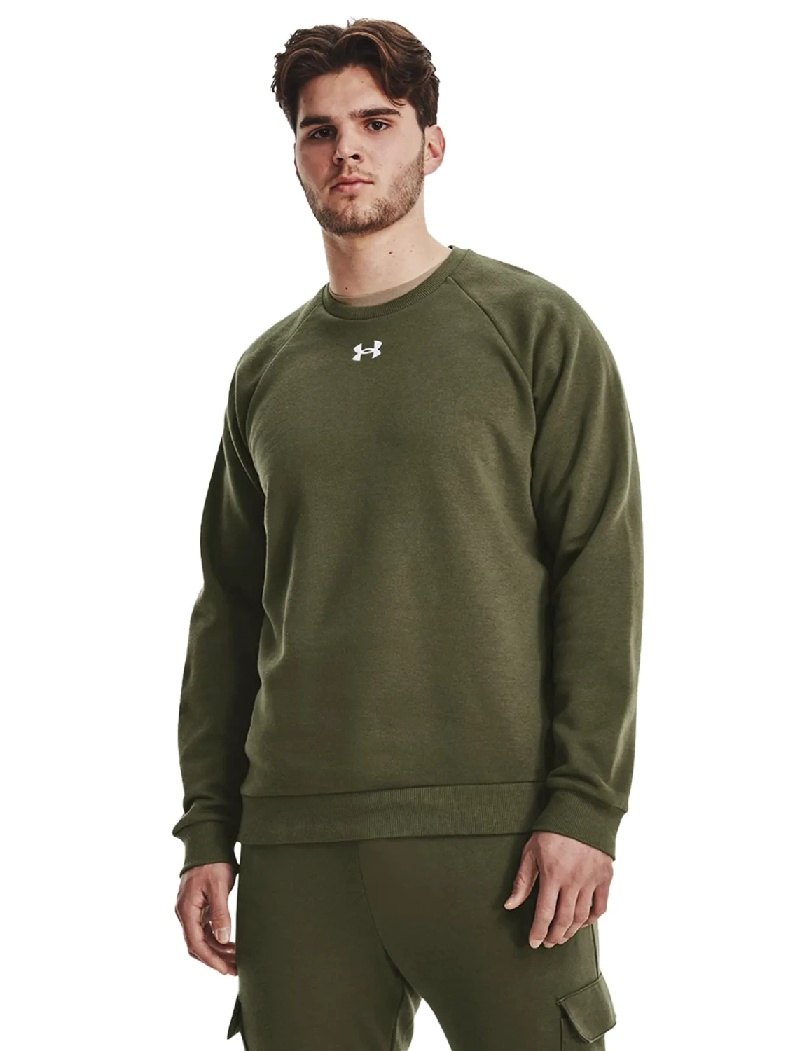 Bluza męska z kapturem Under Armour FLEECE CREW 1379755-390 