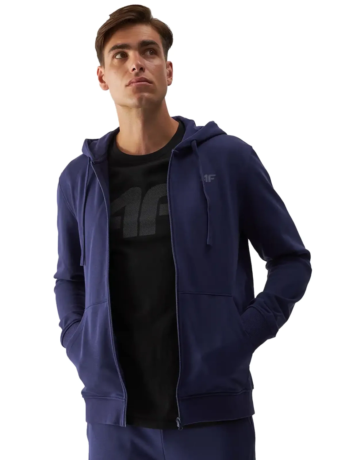 Bluza męska z kapturem rozpinana 4F 4FWMM00TSWSM1466-31S