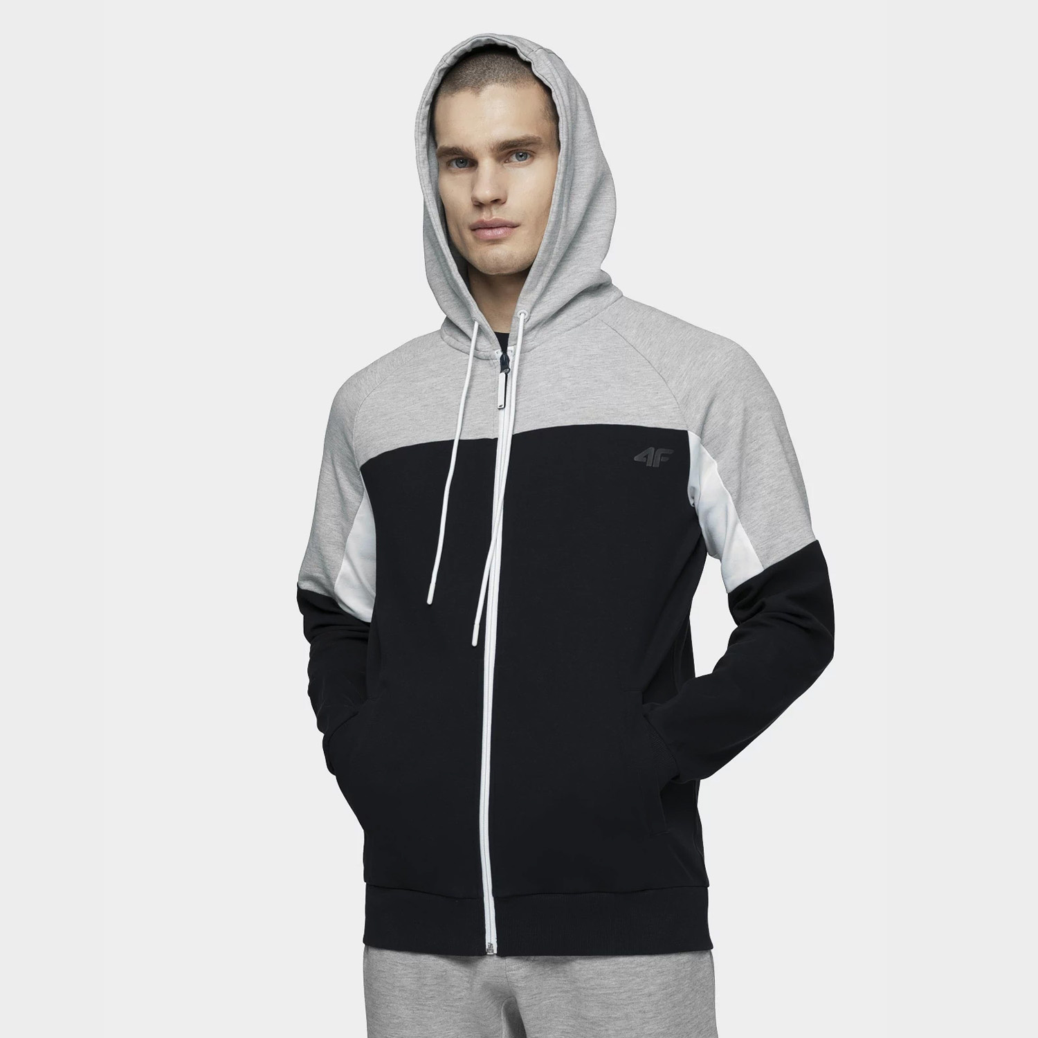 Bluza męska z kapturem rozpinana 4F H4L20-BLM016-31S