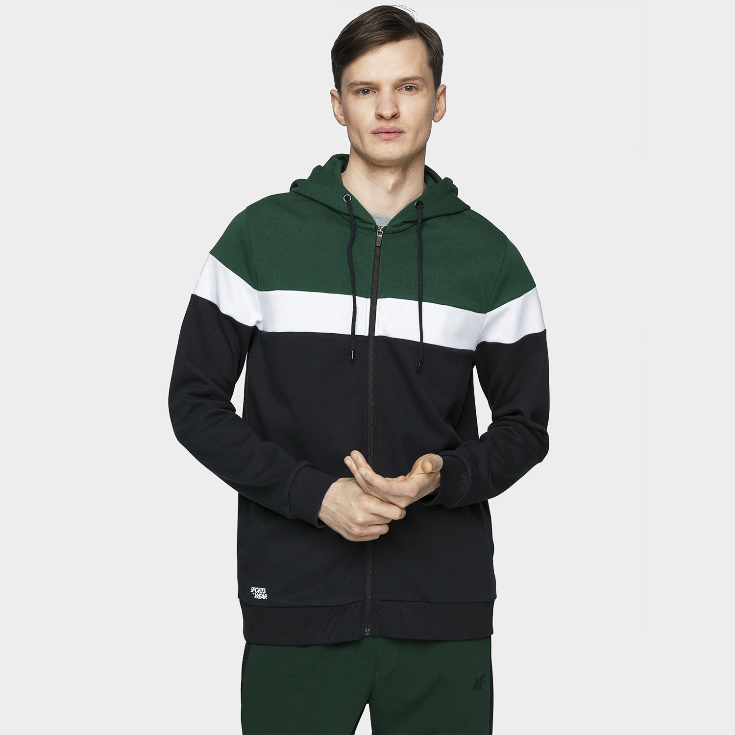 Bluza męska z kapturem rozpinana 4F H4L21-BLM012-30S