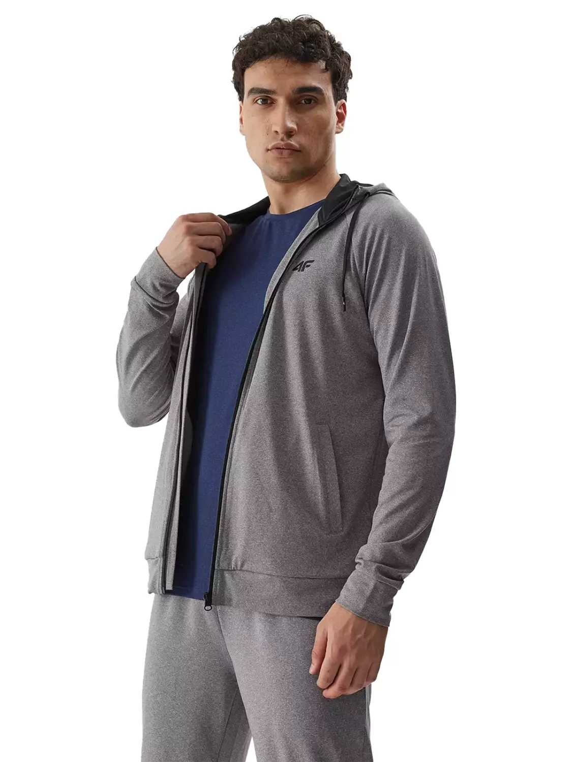 Bluza męska z kapturem rozpinana 4F 4FAW23TFSWM209-27M 