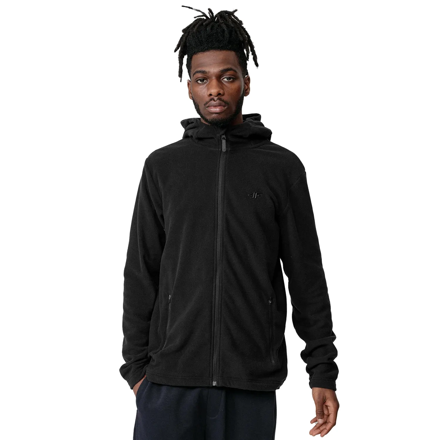 Bluza męska z kapturem rozpinana polarowa 4F H4Z22-PLM351-20S