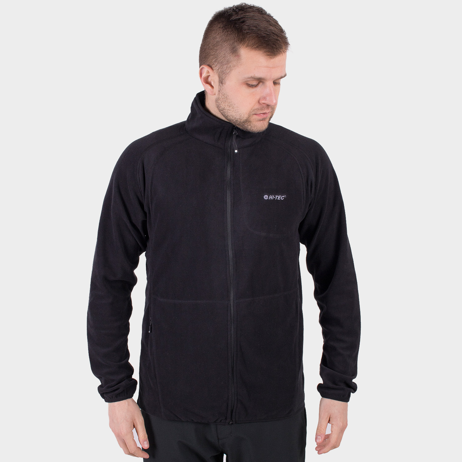 Bluza męska rozpinana polarowa HI-TEC CAMOLIN BLACK